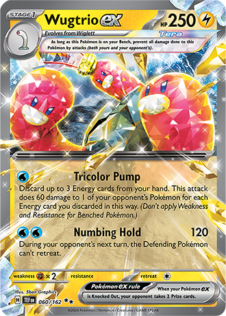 Wugtrio ex 060/162 SV Temporal Forces Double Rare Pokemon Card TCG Near Mint