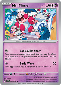 Mr. Mime 063/162 SV Temporal Forces Common Pokemon Card TCG Near Mint