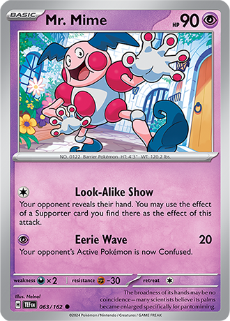 Mr. Mime 063/162 SV Temporal Forces Common Pokemon Card TCG Near Mint