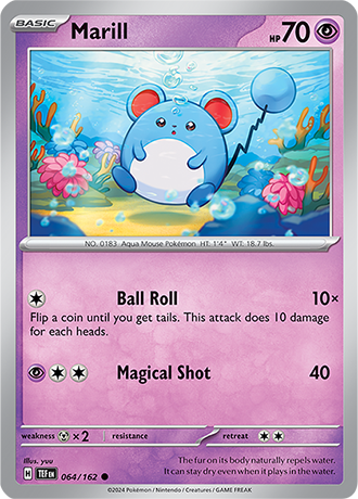 Marill 064/162 SV Temporal Forces Common Pokemon Card TCG Near Mint