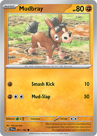 Mudbray 091/162 SV Temporal Forces Common Pokemon Card TCG Near Mint