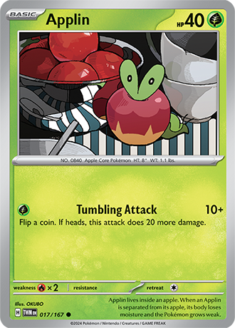 Applin 017/167 SV Twilight Masquerade Common Pokemon Card TCG Near Mint