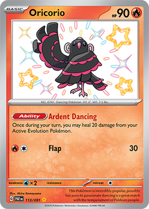 Oricorio 113/091 SV Paldean Fates Shiny Rare Pokemon Card TCG Near Mint