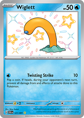 Wiglett 121/091 SV Paldean Fates Shiny Rare Pokemon Card TCG Near Mint