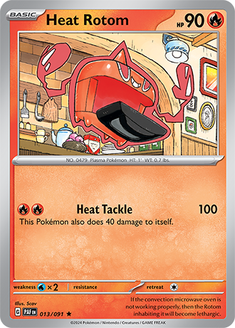 Heat Rotom 013/091 SV Paldean Fates Holo Rare Pokemon Card TCG Near Mint