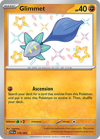 Glimmet 179/091 SV Paldean Fates Shiny Rare Pokemon Card TCG Near Mint