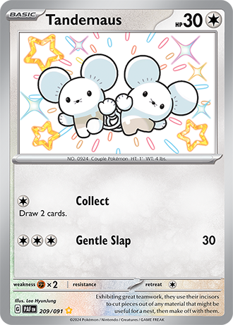 Tandemaus 209/091 SV Paldean Fates Shiny Rare Pokemon Card TCG Near Mint