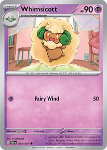 Whimsicott 035/091 SV Paldean Fates Uncommon Pokemon Card TCG Near Mint