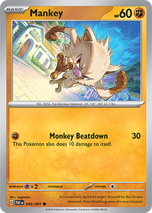 Mankey 045/091 SV Paldean Fates Common Pokemon Card TCG Near Mint