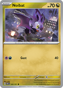 Noibat 068/091 SV Paldean Fates Common Pokemon Card TCG Near Mint