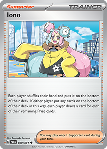 Iono 080/091 SV Paldean Fates Uncommon Trainer Pokemon Card TCG Near Mint