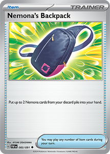 Nemona's Backpack 083/091 SV Paldean Fates Uncommon Trainer Pokemon Card TCG Near Mint