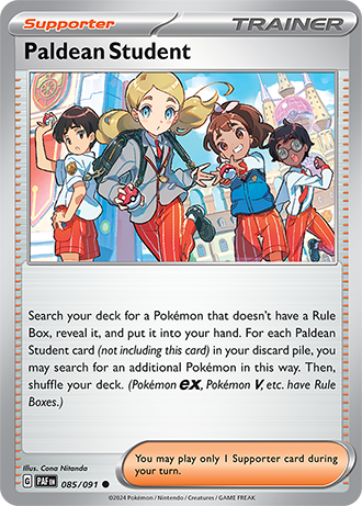 Paldean Student 085/091 SV Paldean Fates Common Trainer Pokemon Card TCG Near Mint