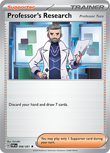 Professor's Research Professor Turo 088/091 SV Paldean Fates Holo Rare Trainer Pokemon Card TCG Near Mint