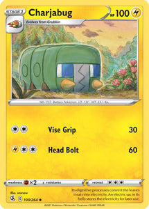 Charjabug 100/264 SWSH Fusion Strike Uncommon Pokemon Card TCG Near Mint