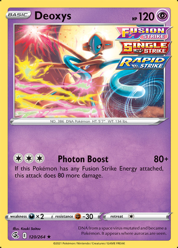 Deoxys 120/264 SWSH Fusion Strike Holo Rare Pokemon Card TCG Near Mint