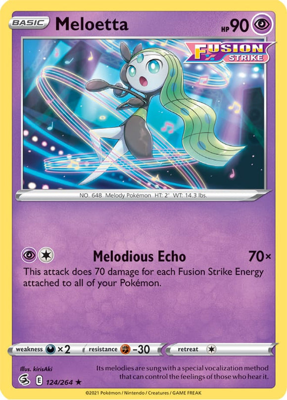 Meloetta 124/264 SWSH Fusion Strike Rare Pokemon Card TCG Near Mint