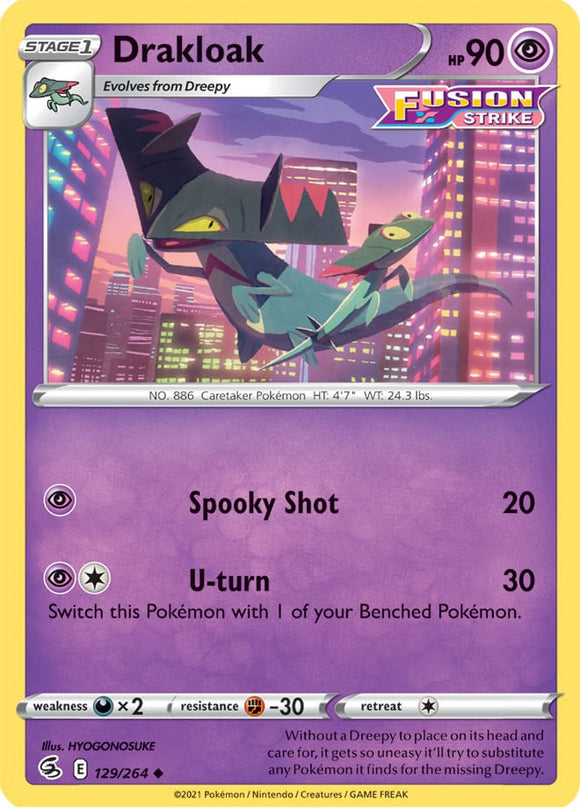 Drakloak 129/264 SWSH Fusion Strike Uncommon Pokemon Card TCG Near Mint