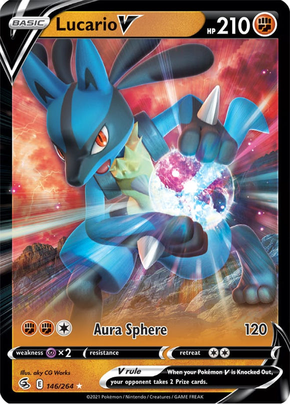 Lucario V 146/264 SWSH Fusion Strike Ultra Rare Pokemon Card TCG Near Mint