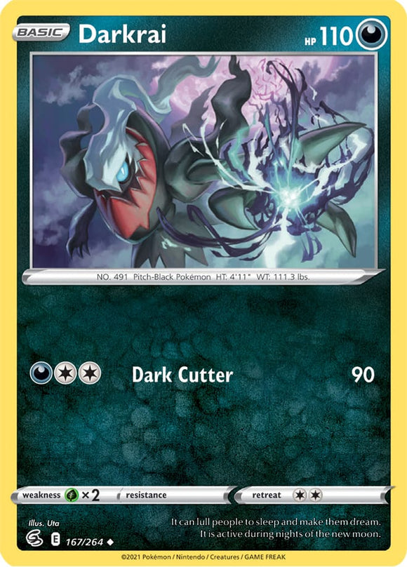 Darkrai 167/264 SWSH Fusion Strike Uncommon Pokemon Card TCG Near Mint