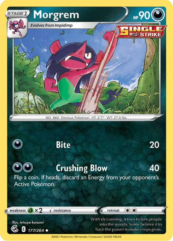 Morgrem 177/264 SWSH Fusion Strike Uncommon Pokemon Card TCG Near Mint