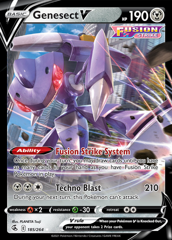 Genesect V 185/264 SWSH Fusion Strike Ultra Rare Pokemon Card TCG Near Mint
