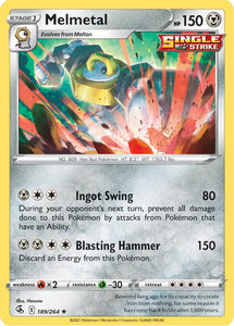 Melmetal 189/264 SWSH Fusion Strike Holo Rare Pokemon Card TCG Near Mint