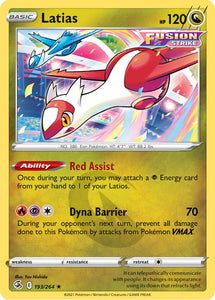 Latias 193/264 SWSH Fusion Strike Rare Pokemon Card TCG Near Mint