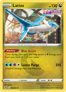 Latios 194/264 SWSH Fusion Strike Rare Pokemon Card TCG Near Mint