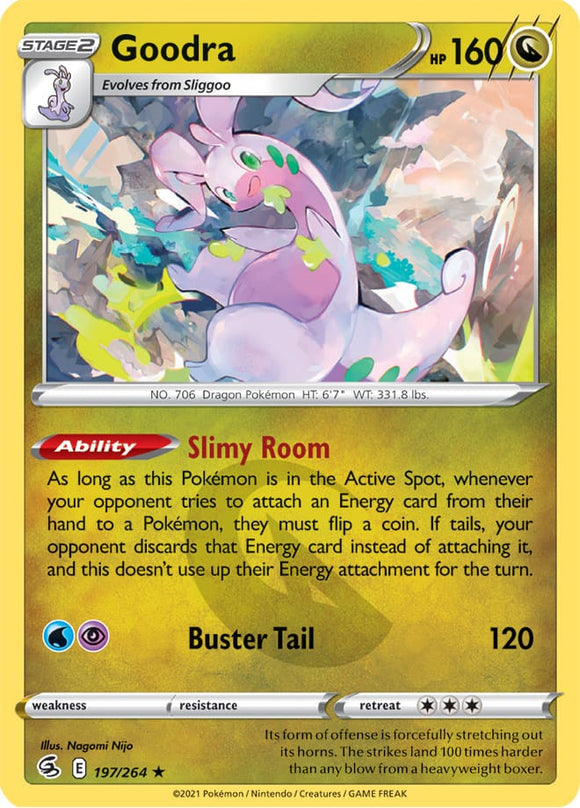 Goodra 197/264 SWSH Fusion Strike Rare Pokemon Card TCG Near Mint
