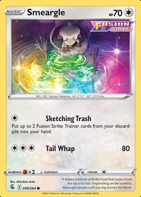 Smeargle 209/264 SWSH Fusion Strike Common Pokemon Card TCG Near Mint