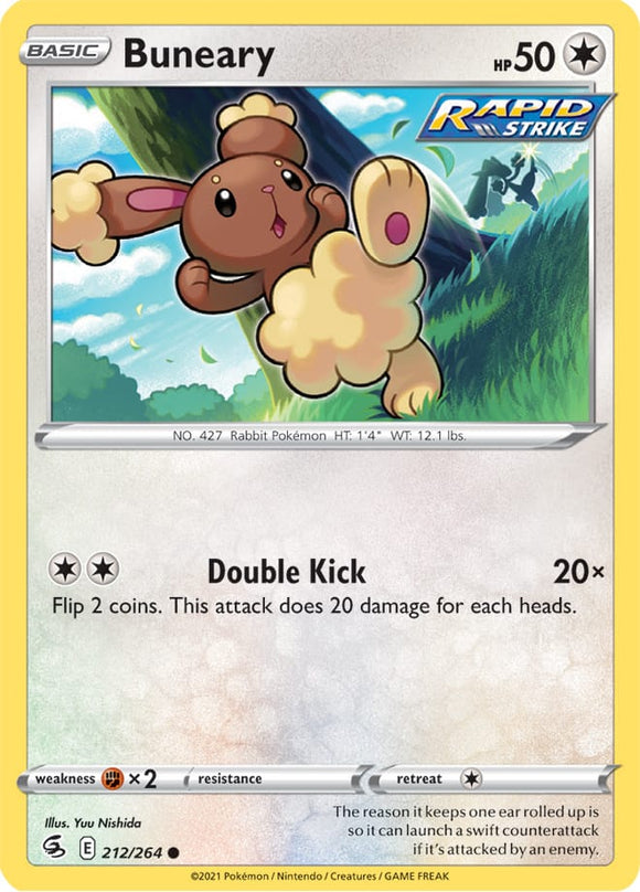 Buneary 212/264 SWSH Fusion Strike Common Pokemon Card TCG Near Mint