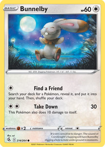 Bunnelby 214/264 SWSH Fusion Strike Common Pokemon Card TCG Near Mint