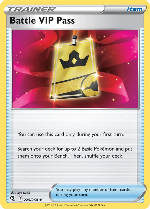 Battle VIP Pass 225/264 SWSH Fusion Strike Uncommon Pokemon Card TCG