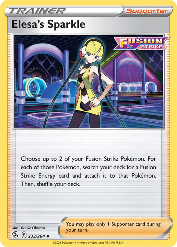 Elesa's Sparkle 233/264 SWSH Fusion Strike Uncommon Pokemon Card TCG