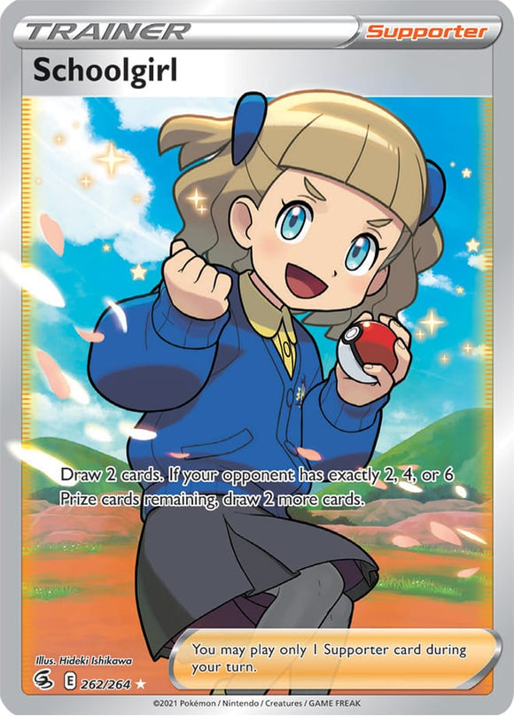 Schoolgirl 262/264  SWSH Fusion Strike Full Art Holo Ultra Rare Pokemon Card TCG Near Mint