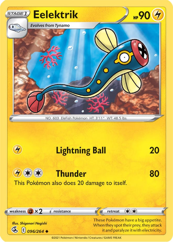 Eelektrik 96/264 SWSH Fusion Strike Uncommon Pokemon Card TCG Near Mint