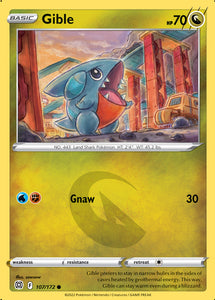 Gible 107/172 SWSH Brilliant Stars Common Pokemon Card TCG Near Mint