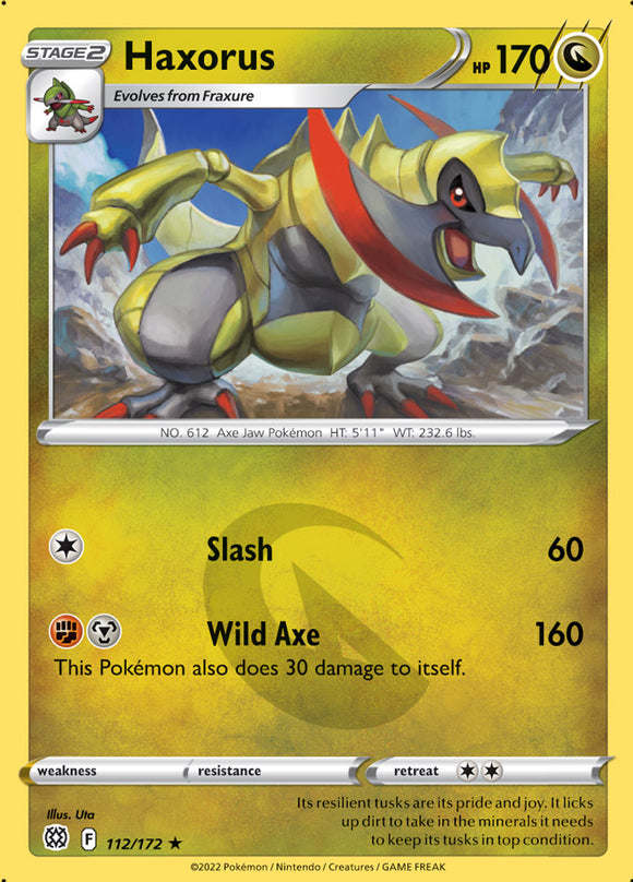 Haxorus 112/172 SWSH Brilliant Stars Rare Pokemon Card TCG Near Mint