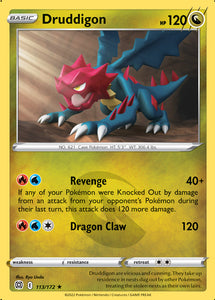 Druddigon 113/172 SWSH Brilliant Stars Rare Pokemon Card TCG Near Mint