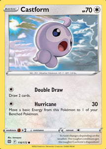 Castform 116/172 SWSH Brilliant Stars Common Pokemon Card TCG Near Mint