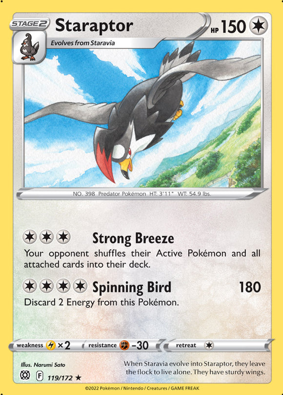 Staraptor 119/172 SWSH Brilliant Stars Rare Pokemon Card TCG Near Mint