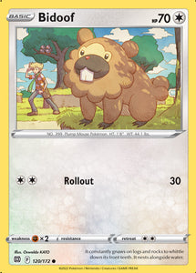 Bidoof 120/172 SWSH Brilliant Stars Common Pokemon Card TCG Near Mint