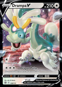 Drampa V 128/172 SWSH Brilliant Stars Ultra Rare Pokemon Card TCG Near Mint