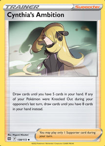 Cynthia's Ambition 138/172 SWSH Brilliant Stars Uncommon Pokemon Card TCG Near Mint