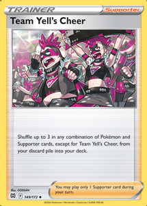Team Yell's Cheer 149/172 SWSH Brilliant Stars Uncommon Pokemon Card TCG Near Mint