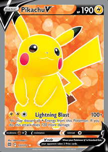 Pikachu V 157/172 SWSH Brilliant Stars Full Art Holo Ultra Rare Pokemon Card TCG Near Mint