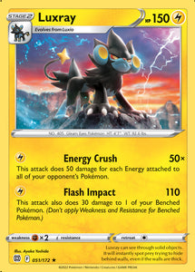 Luxray 51/172 SWSH Brilliant Stars Rare Pokemon Card TCG Near Mint