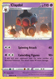 Claydol 59/172 SWSH Brilliant Stars Uncommon Pokemon Card TCG Near Mint