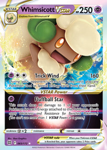 Whimsicott VSTAR 65/172 SWSH Brilliant Stars Ultra Rare Pokemon Card TCG Near Mint